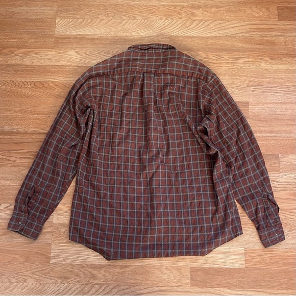 LEE Vintage Made in the USA Button Down Plaid Red Blue Shirt Sz XL - Picture 6 of 7